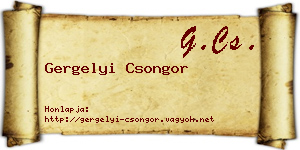 Gergelyi Csongor névjegykártya